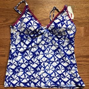 Hobie sand dollar print tankini top NWT